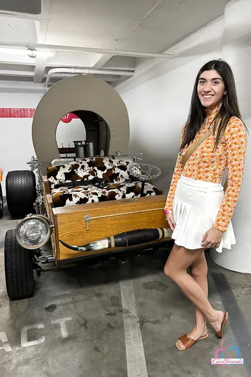 Aubry Babcock likes cars and having her pussy groomed.