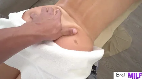 With what permission does the masseur put his hand in that crotch?