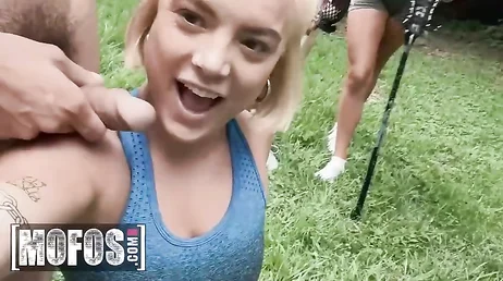 A group of girls are playing tennis in the park, they are very attractive...