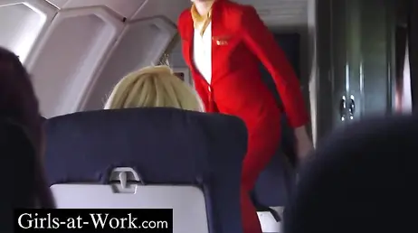 La azafata del vuelo me pide que le acompañe y que le clave la polla hasta el fondo